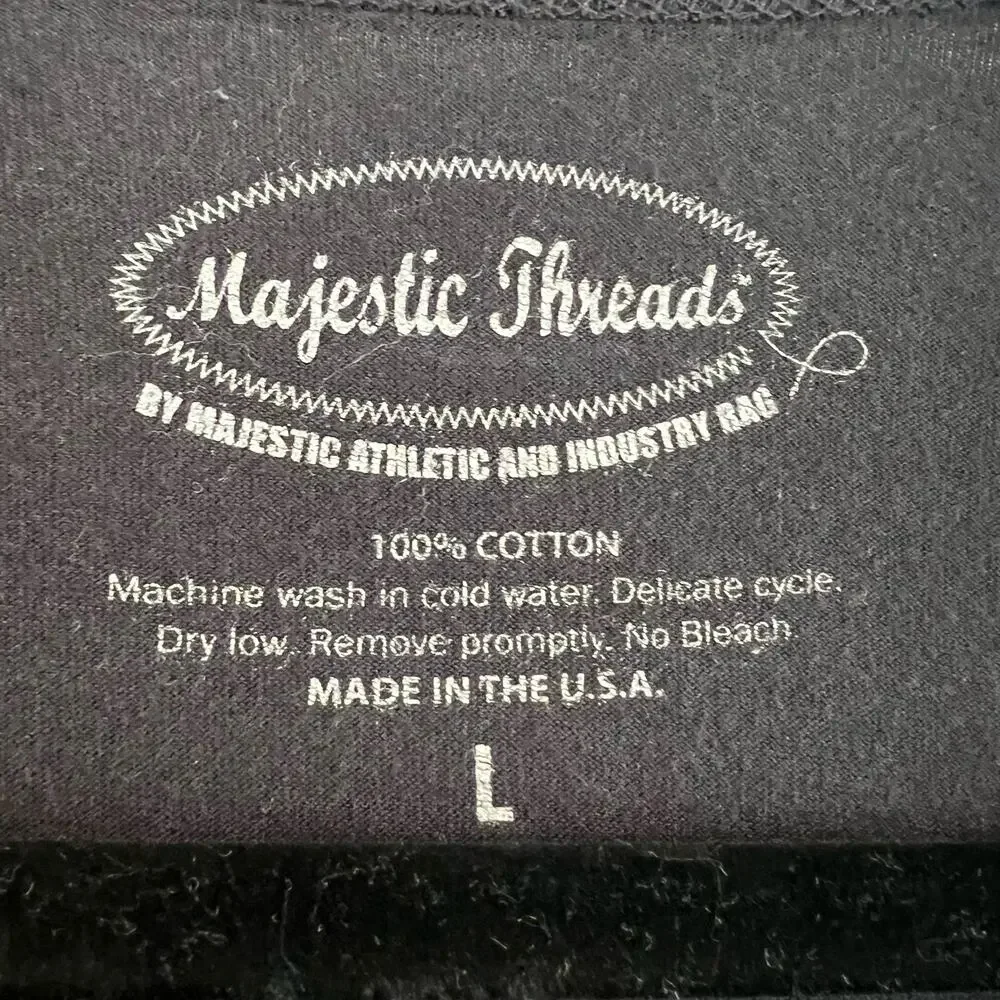 Majestic Threads Women's NY Yankees Two Tone Longsleeve Grey Black Sz L - Picture 5 of 9